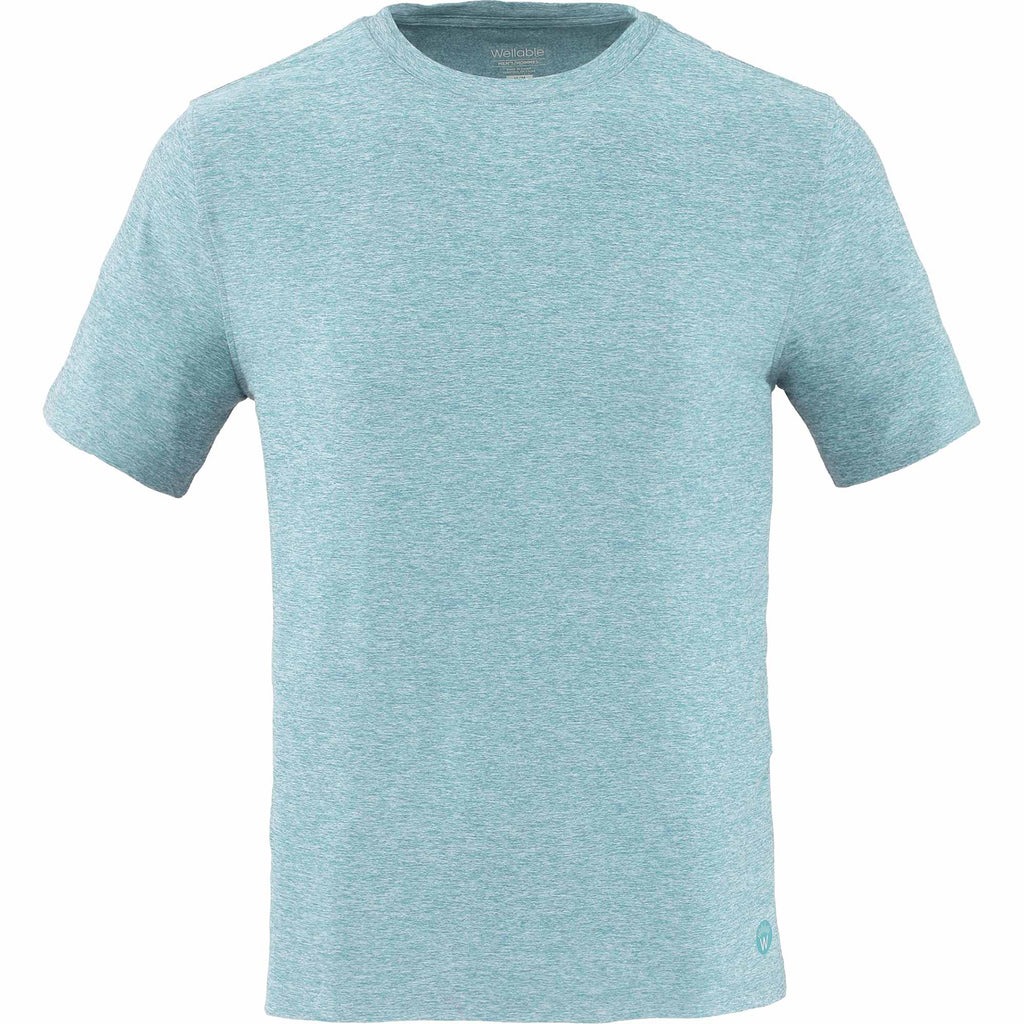 Wellable Stretch Performance Tee for Men Transfer - Jade Heather - Front