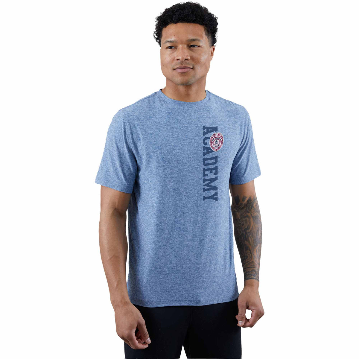 Wellable Stretch Performance Tee for Men Transfer - Moonlight Blue Heather - Front