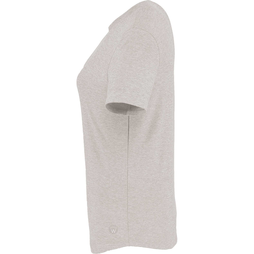 Wellable Stretch Performance Tee for Women Transfer - Fossil Heather - Left Side