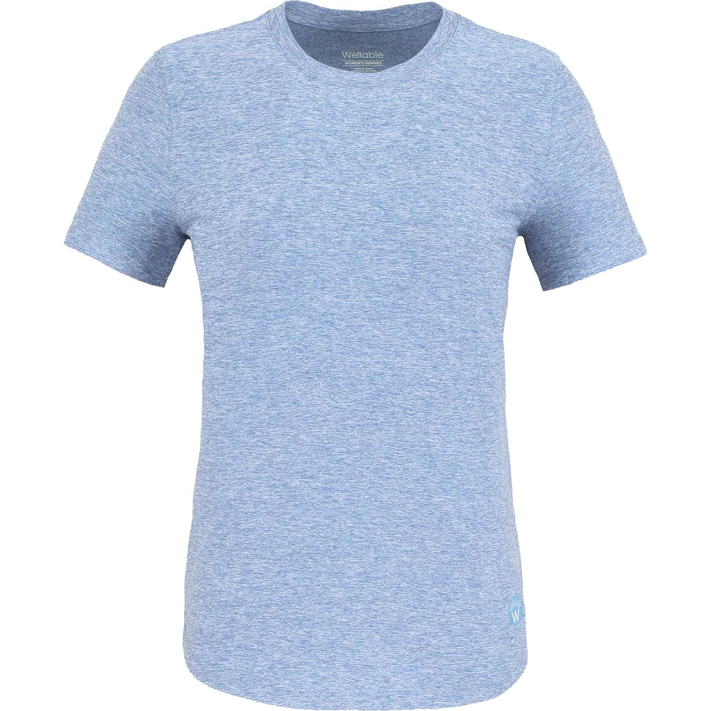 Wellable Stretch Performance Tee for Women Transfer - Moonlight Blue Heather - Front 2