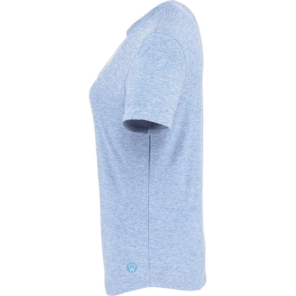 Wellable Stretch Performance Tee for Women Transfer - Moonlight Blue Heather - Left Side