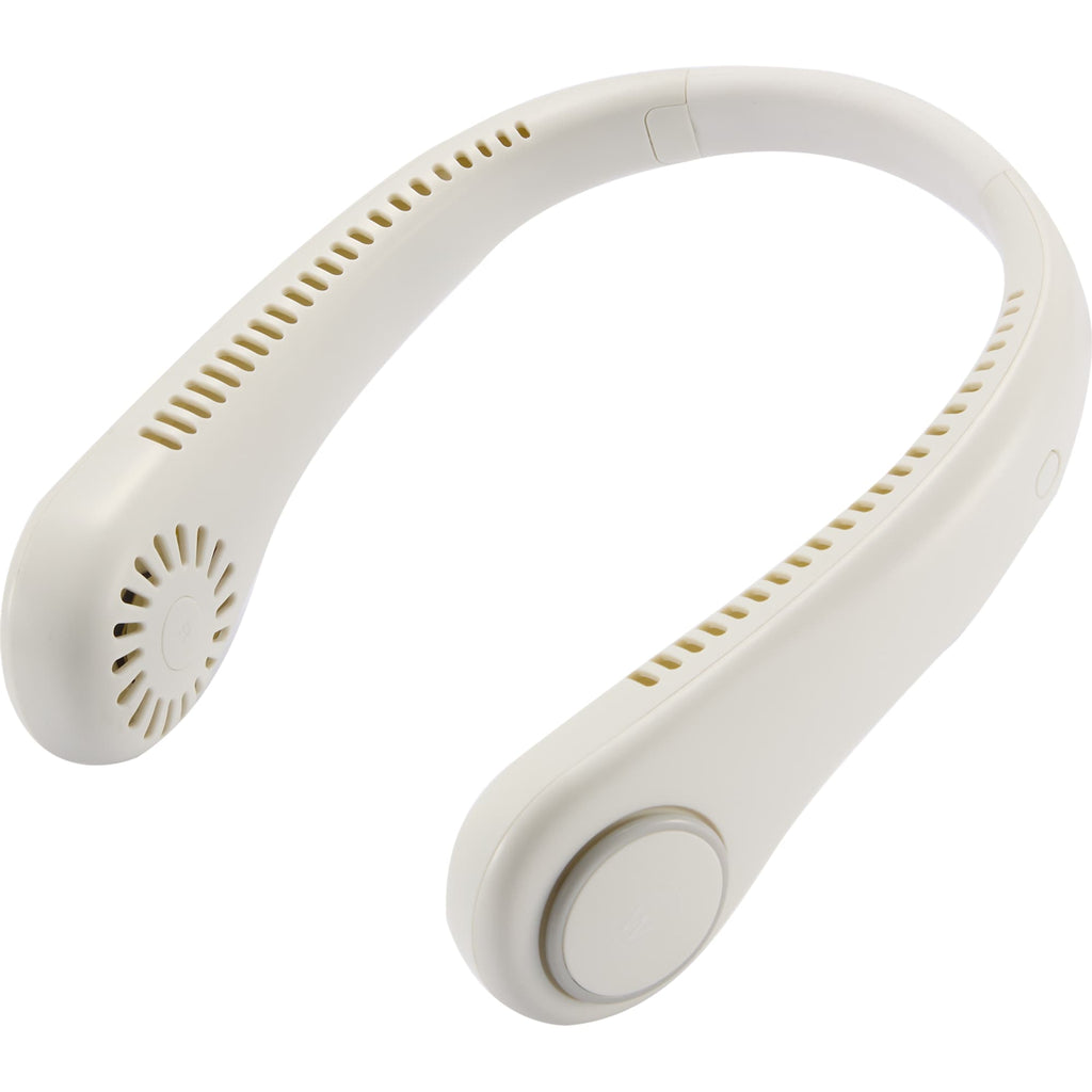 Wellable Wireless Neck Fan with Three Speeds - White - Left Angle