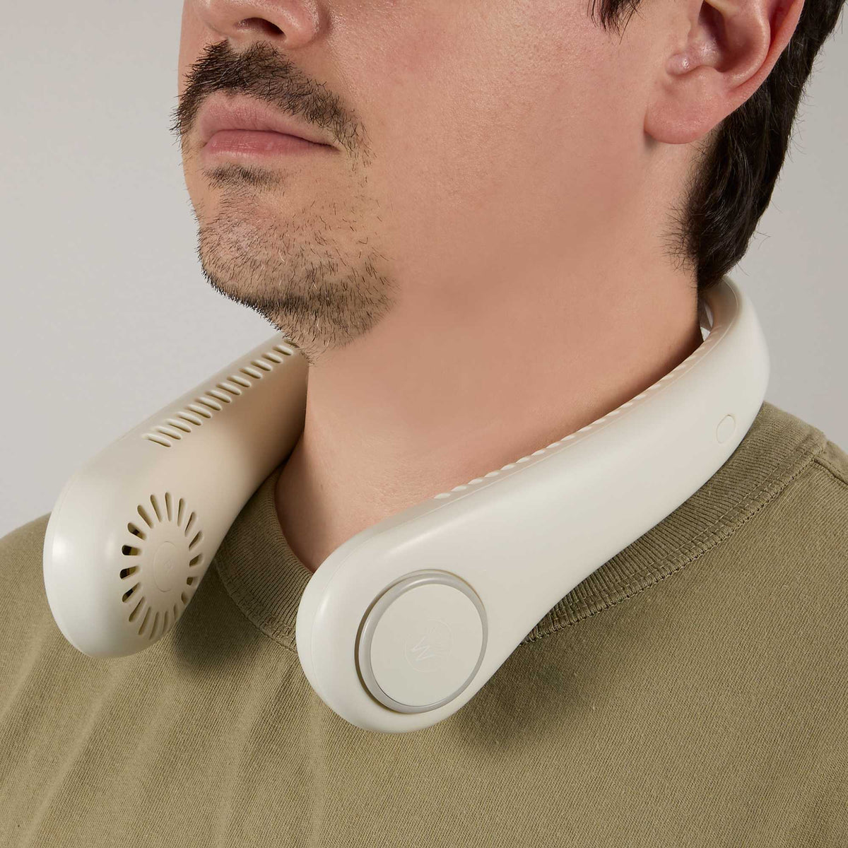 Wellable Wireless Neck Fan with Three Speeds - White - Propped