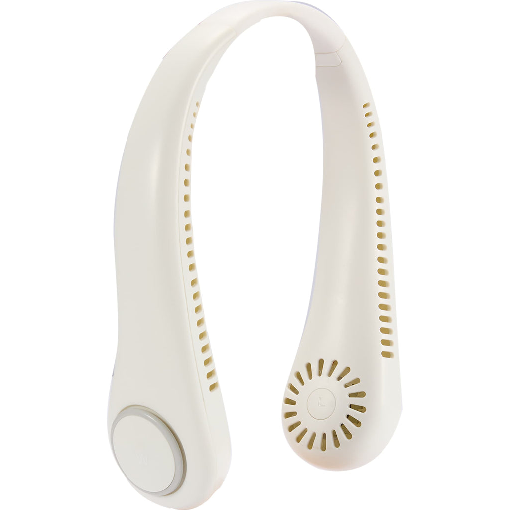 Wellable Wireless Neck Fan with Three Speeds - White - Right Angle 2