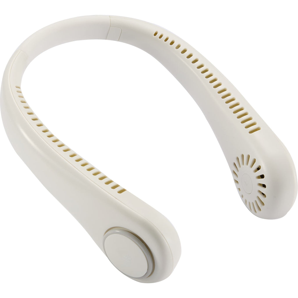 Wellable Wireless Neck Fan with Three Speeds - White - Right Angle 3