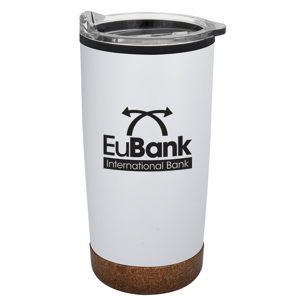 Wellington Stainless Steel Tumbler, 20 oz - White - Silk Screen