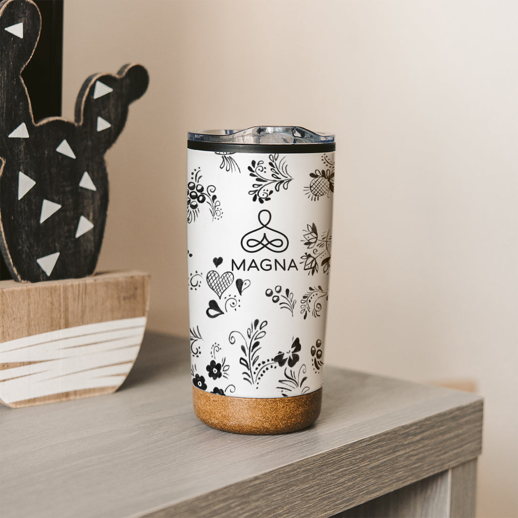 Wellington Stainless Steel Tumbler in Full Color, 20 oz - White - Lifestyle_Megabrite
