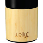 Welly Traveler Bottle with Bamboo Wrap and Infuser, 18 oz Laser Engraving - Black - Photo 4