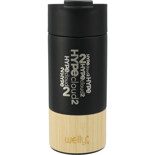 Welly Traveler Copper Vacuum Tumbler with Bamboo Wrap, 12 oz Laser Engraving
