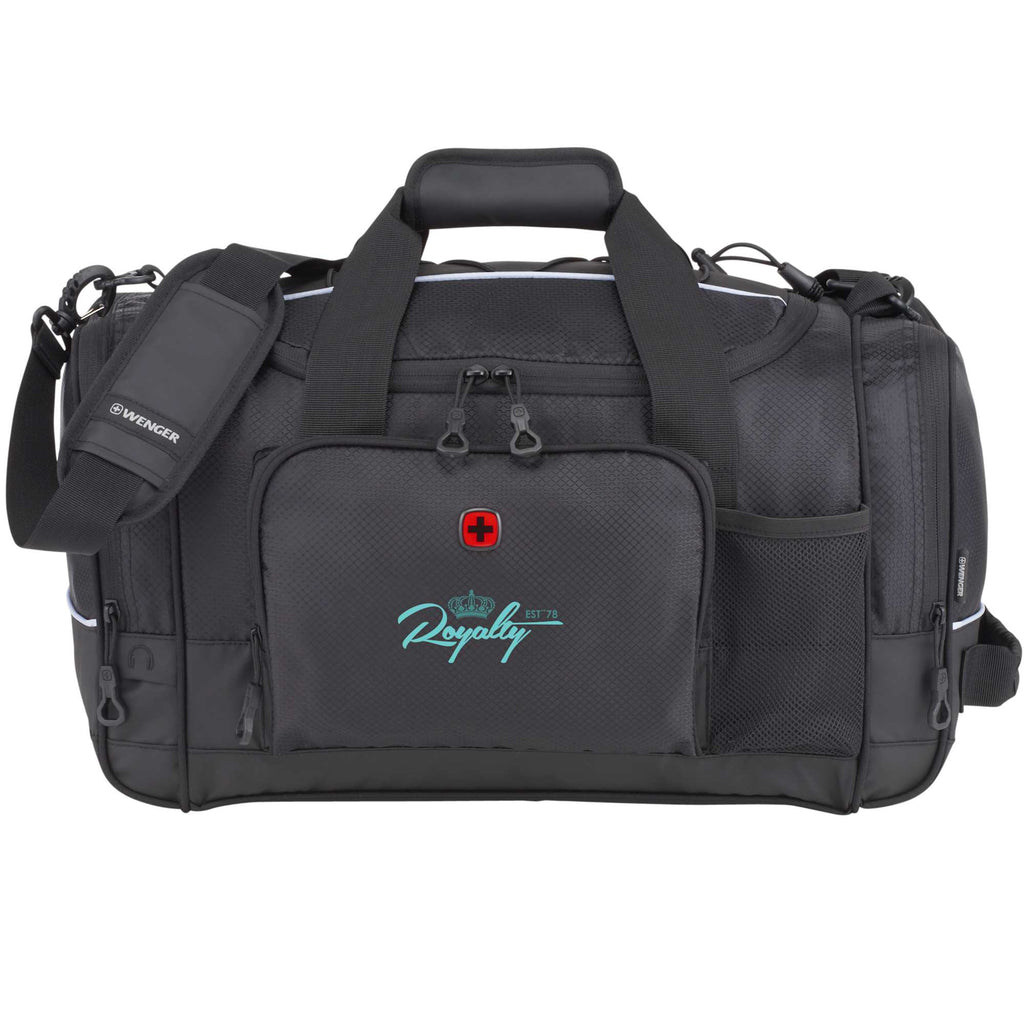 Wenger Apex Sport Duffel Bag in Recycled PET, 20 Inches Transfer - Black - Front