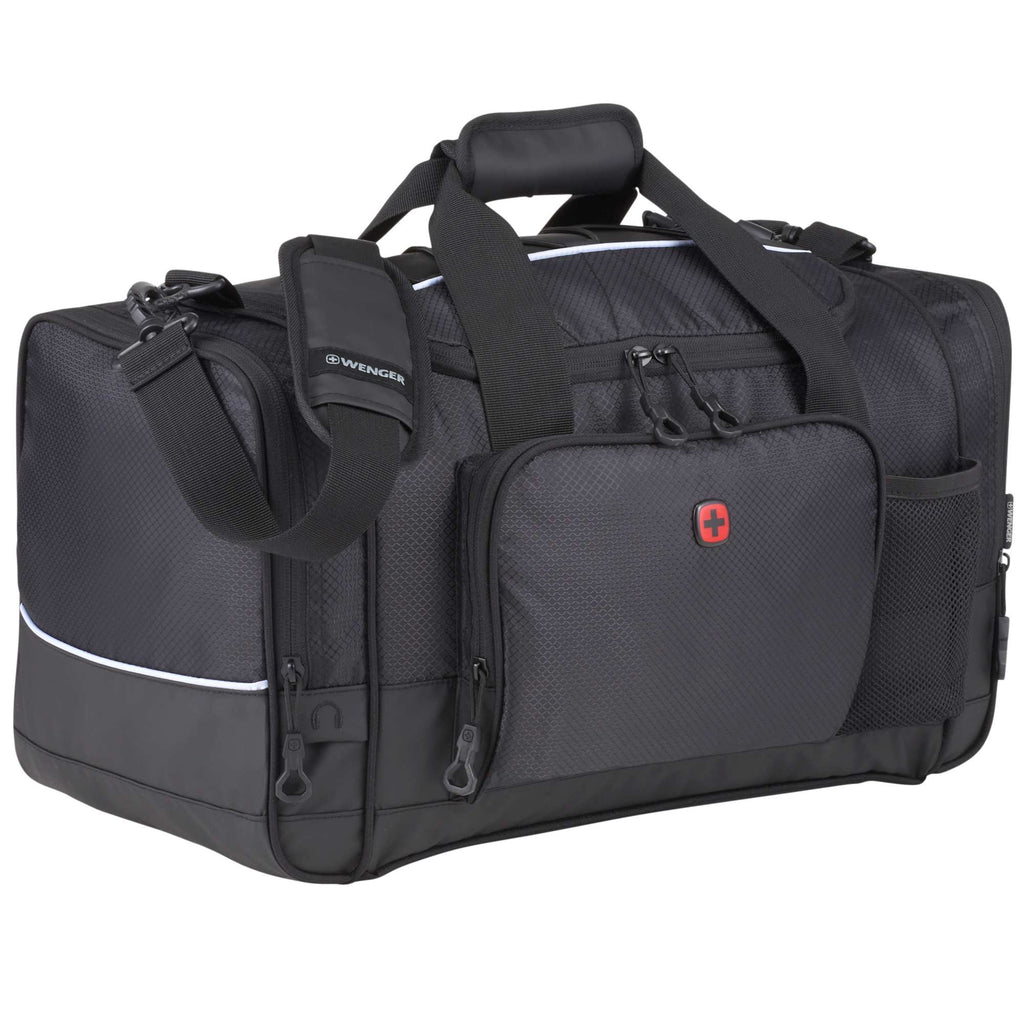 Wenger Apex Sport Duffel Bag in Recycled PET, 20 Inches Transfer - Black - Right Angle 3