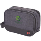 Wenger Dual Compartment Dopp Kit in Recycled Polyester Transfer - Charcoal - Left Angle