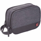 Wenger Dual Compartment Dopp Kit in Recycled Polyester Transfer - Charcoal - Right Angle 3