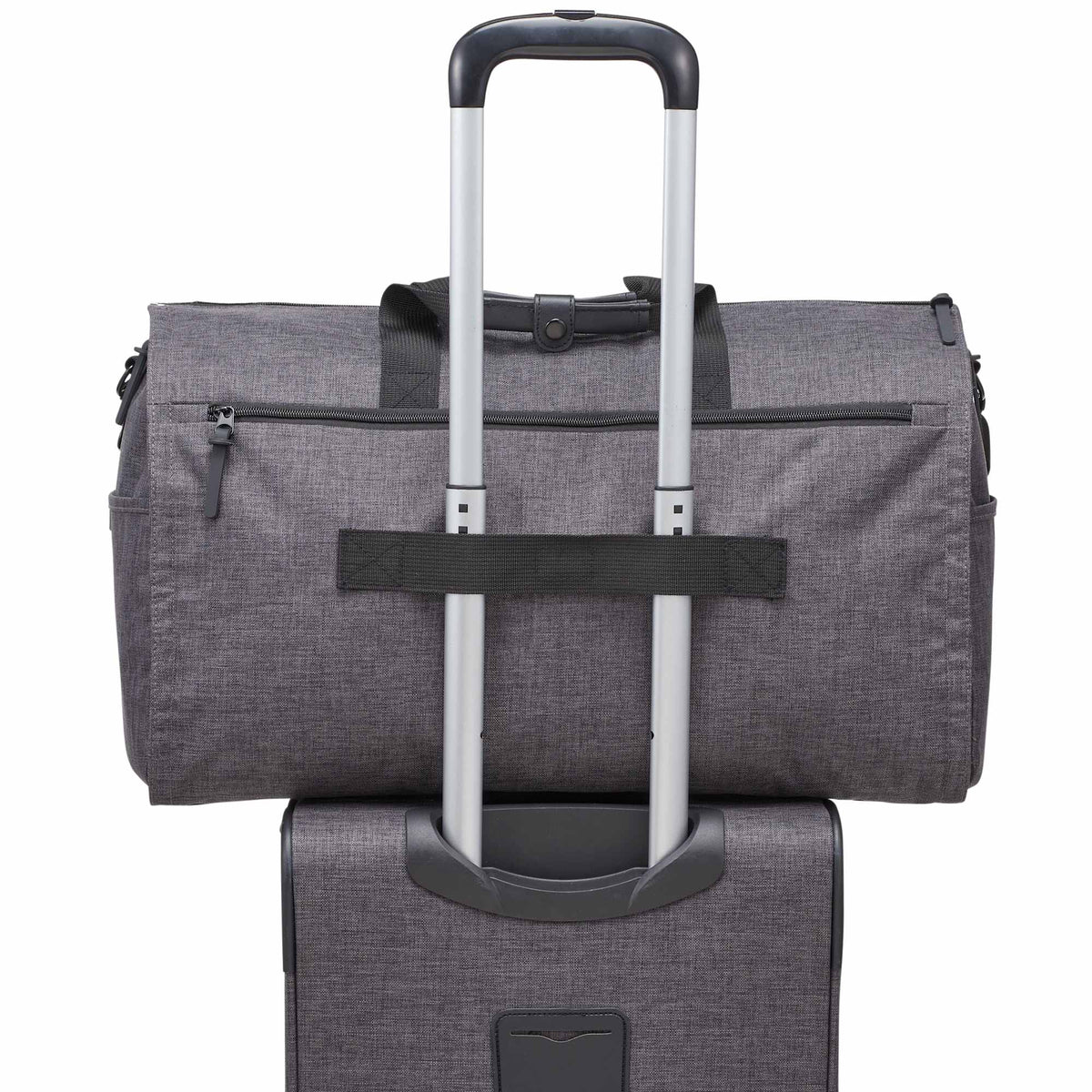 Wenger Getaway Garment Duffel Bag in Recycled PET Embroidery - Charcoal - Back 2