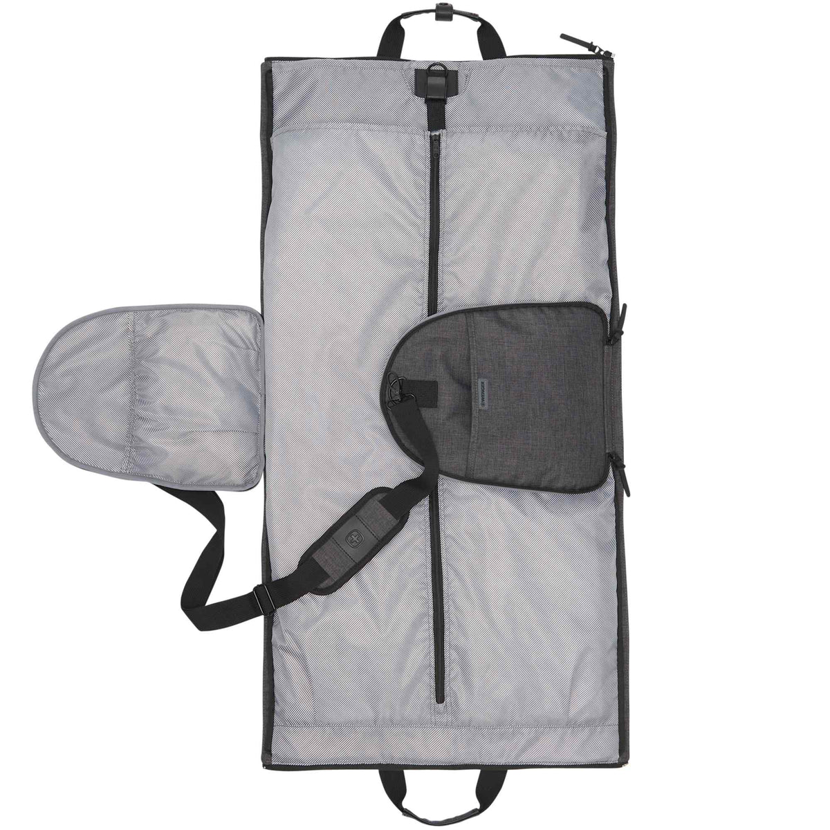 Wenger Getaway Garment Duffel Bag in Recycled PET Embroidery - Charcoal - Front 3