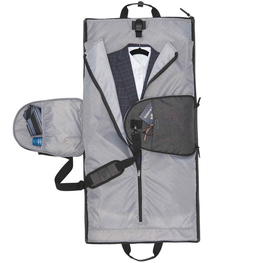 Wenger Getaway Garment Duffel Bag in Recycled PET Embroidery - Charcoal - Front 4