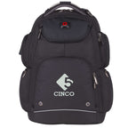 Wenger Odyssey TSA Recycled Laptop Backpack, 17 Inch Embroidery - Black - Front