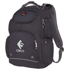 Wenger Odyssey TSA Recycled Laptop Backpack, 17 Inch Embroidery - Black - Left Angle