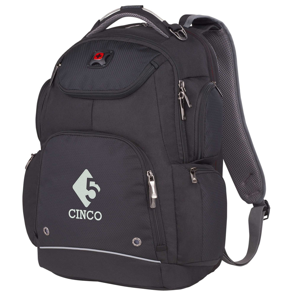 Wenger Odyssey TSA Recycled Laptop Backpack, 17 Inch Transfer - Black - Left Angle