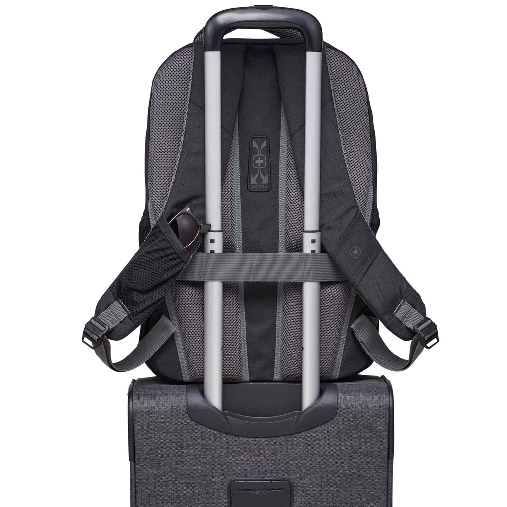 Wenger Origins Recycled Laptop Backpack, 15 Inch Transfer - Black - Back