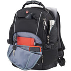 Wenger Pro Laptop Backpack with USB Port, 15 Inch Embroidery - Black - Left Angle 2