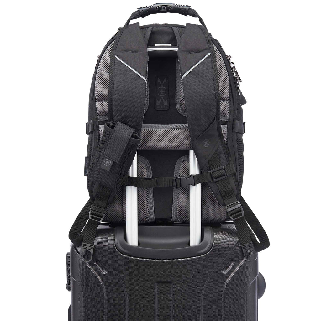 Wenger Pro Laptop Backpack with USB Port, 15 Inch Transfer - Black - Back 2