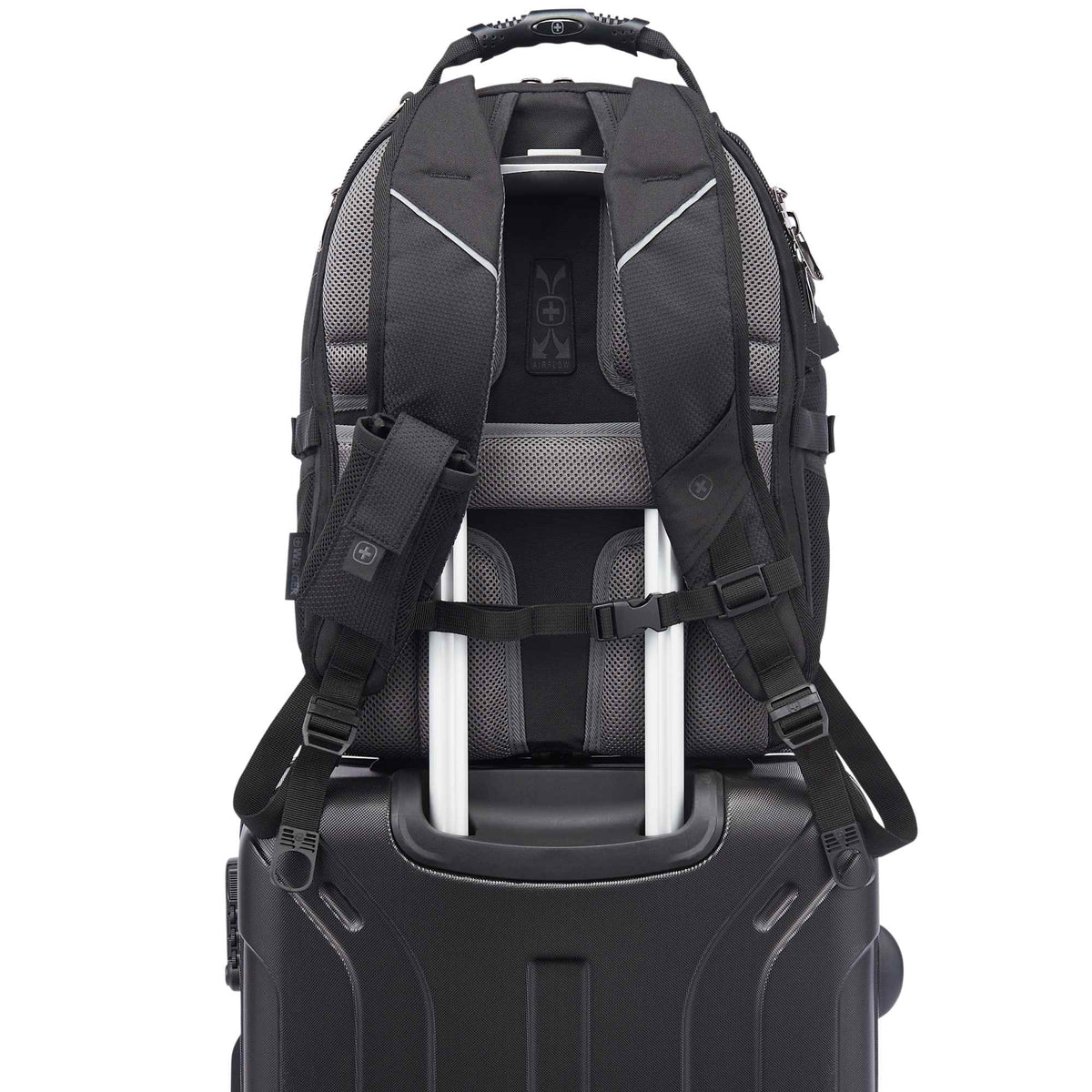 Wenger Pro Laptop Backpack with USB Port, 15 Inch Transfer - Black - Back 2