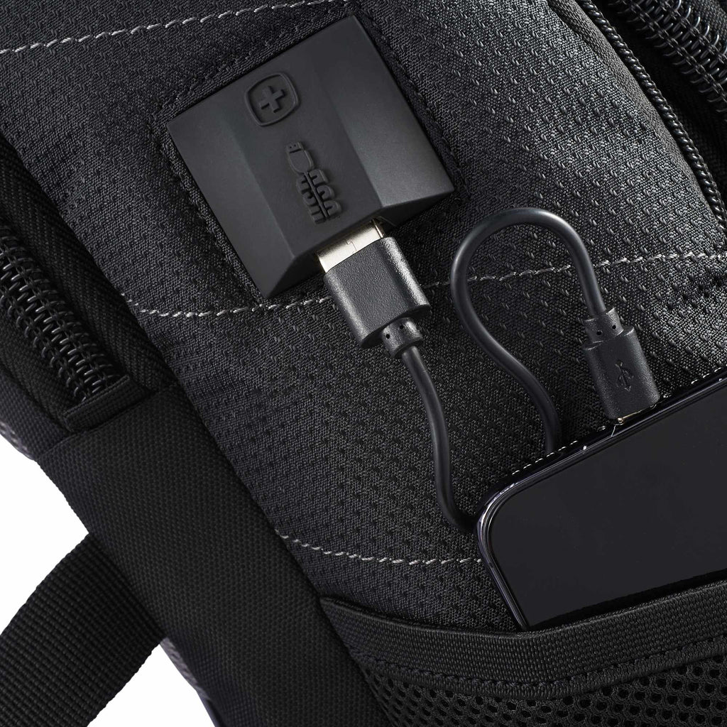 Wenger Pro Laptop Backpack with USB Port, 15 Inch Transfer - Black - Detail 3