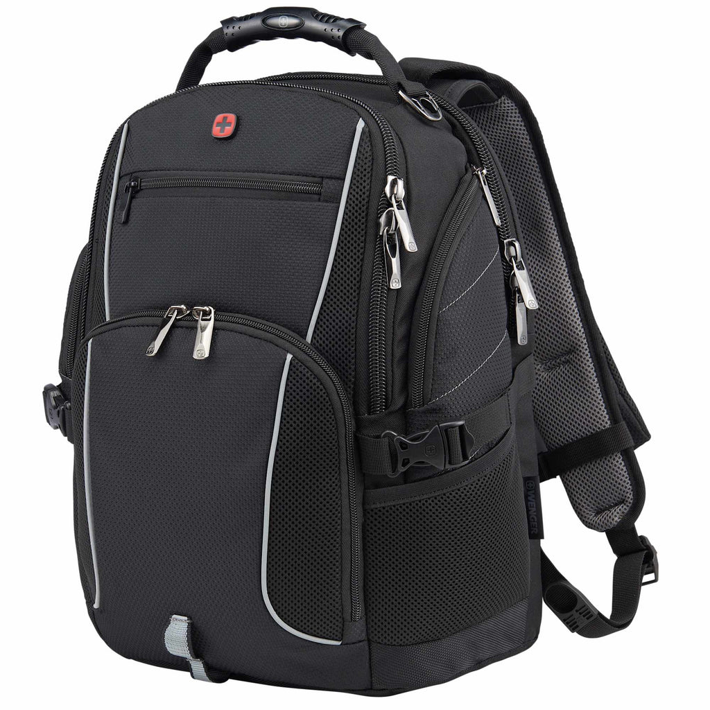 Wenger Pro Laptop Backpack with USB Port, 15 Inch Transfer - Black - Left Angle 3