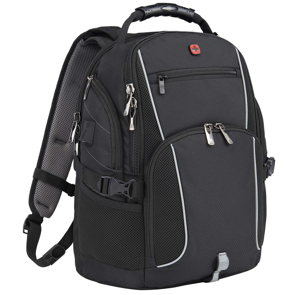 Wenger Pro Laptop Backpack with USB Port, 15 Inch Transfer - Black - Right Angle 5