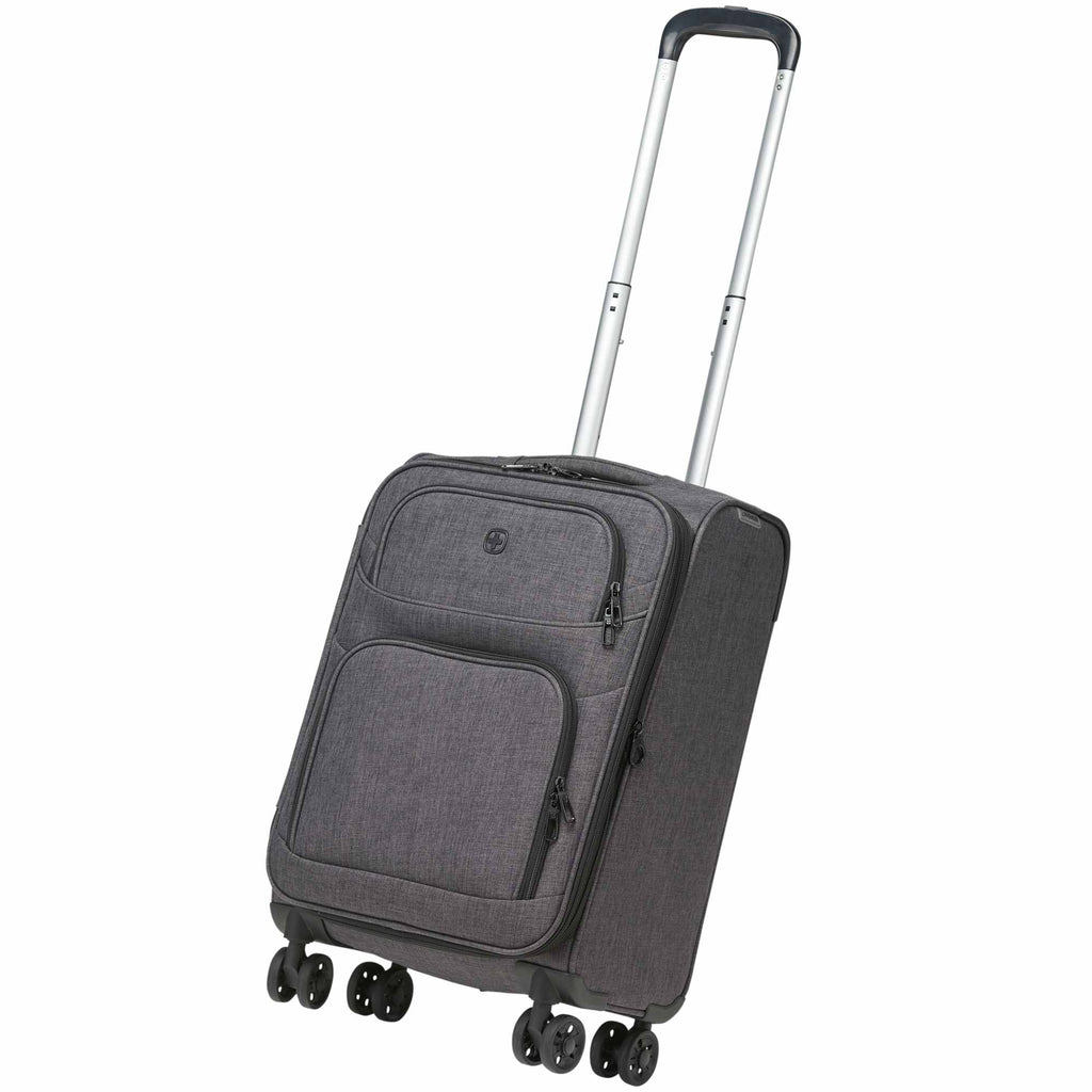 Wenger Recycled Carry-On Luggage, 21 Inch Transfer - Graphite - Right Angle 3