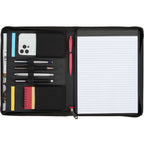 Wenger Tech Zip Padfolio in Recycled Polyester Debossing - Black - Propped