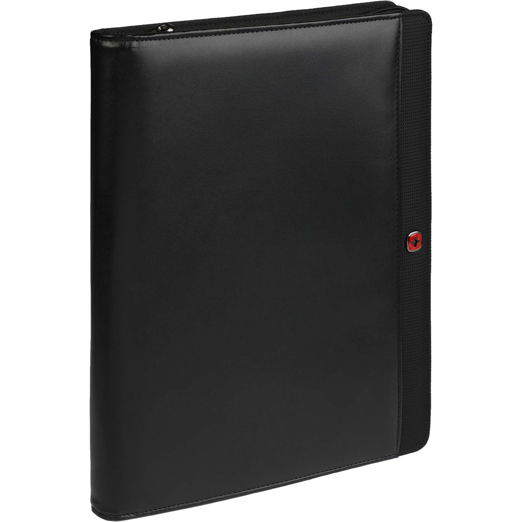 Wenger Tech Zip Padfolio in Recycled Polyester Debossing - Black - Right Angle