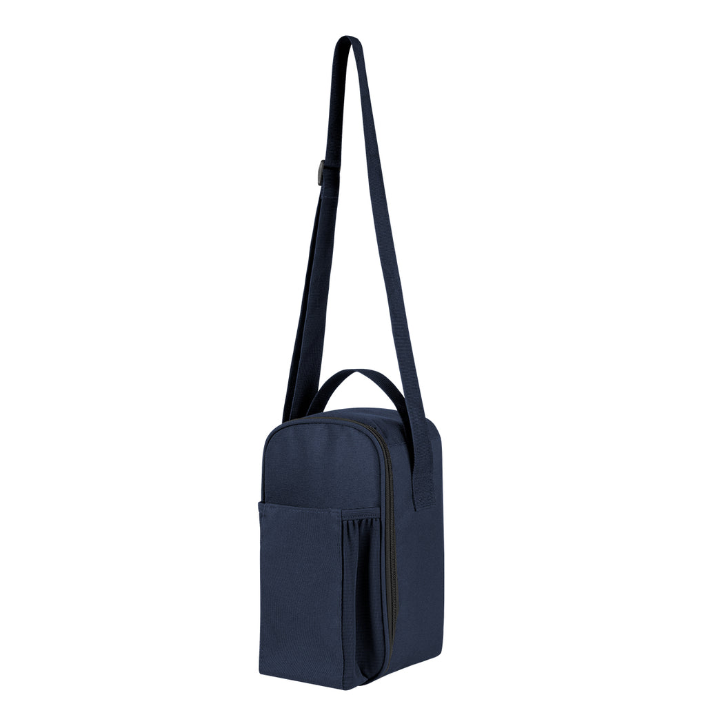 Weston Four Can Cooler Sling Bag in Recycled PET - Navy - Angle