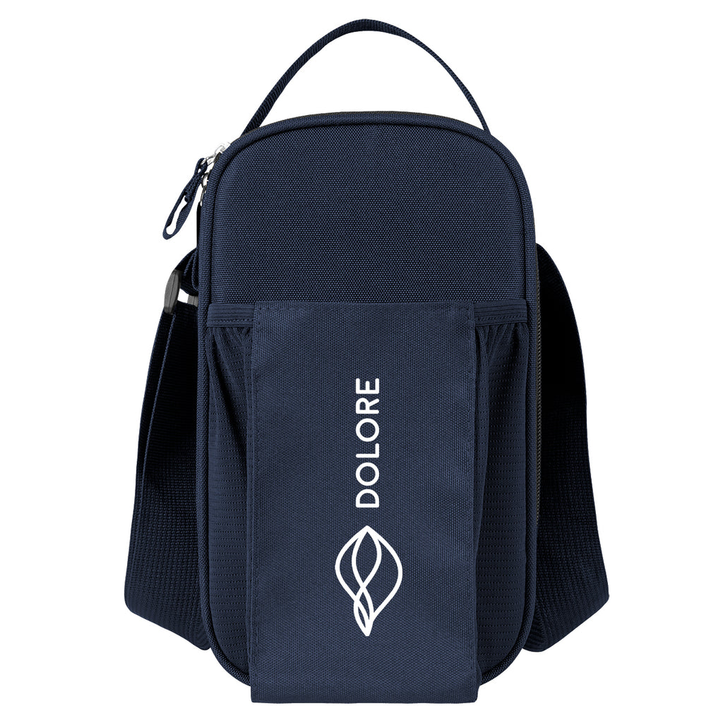 Weston Four Can Cooler Sling Bag in Recycled PET - Navy - Silk Screen