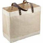 Westover Jute Market Tote with Leather Accents Embroidery - Natural - Right Angle 3