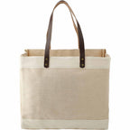 Westover Jute Market Tote with Leather Accents Transfer - Natural - Back