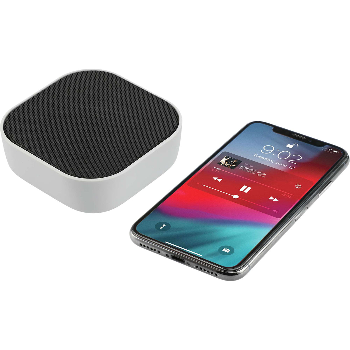 Whammo Compact Bluetooth Speaker, 3W Full Color - White - Right Angle 2