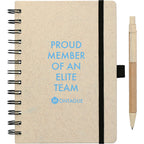 Wheat Straw Notebook with Matching Pen, 5 x 7 Inches - Beige - Front 2