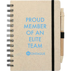 Wheat Straw Notebook with Matching Pen, 5 x 7 Inches - Beige - Front