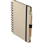Wheat Straw Notebook with Matching Pen, 5 x 7 Inches - Beige - Left Angle 2