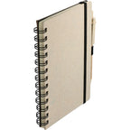 Wheat Straw Notebook with Matching Pen, 5 x 7 Inches - Beige - Right Angle 2