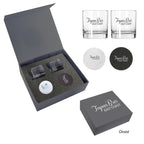 Whiskey Gift Set with Ice Spheres Debossing - Gray - Silk Screen