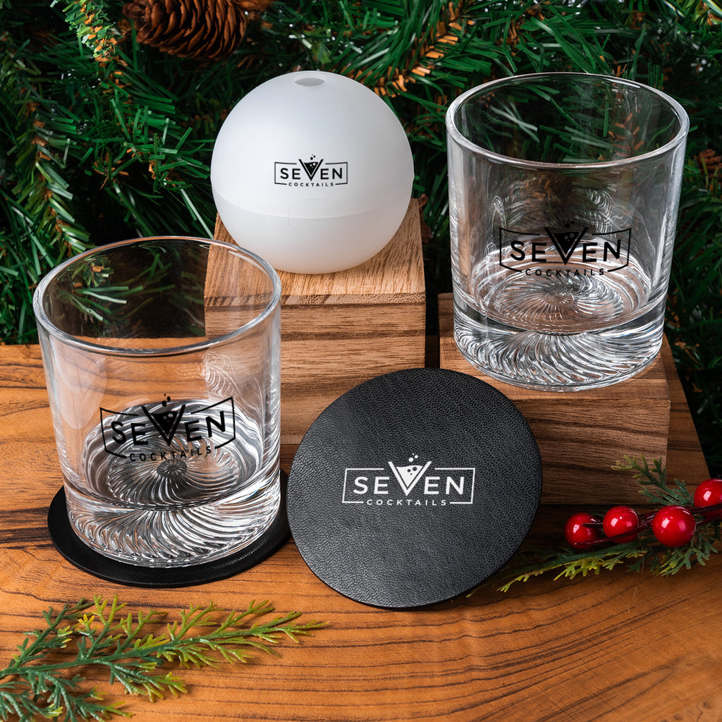 Whiskey Gift Set with Ice Spheres Debossing - Holiday