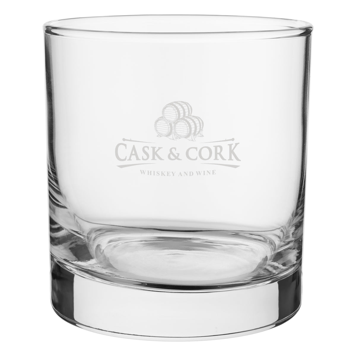 Whiskey Glass, 8 oz - Clear - Etched