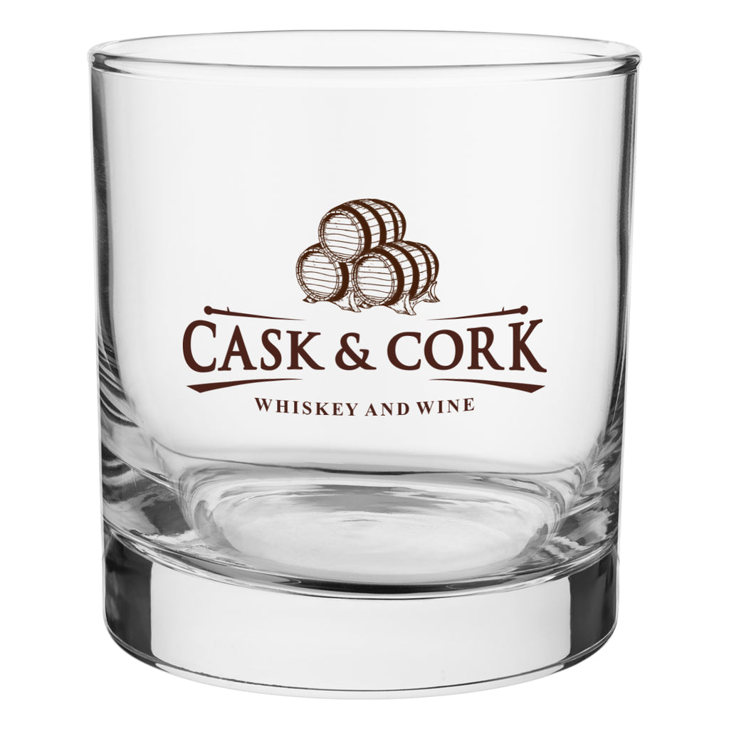 Whiskey Glass, 8 oz - Clear - Silk Screen
