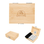 Whiskey Stone Ice Cubes in an FSC Bamboo Box - Laser Engraving
