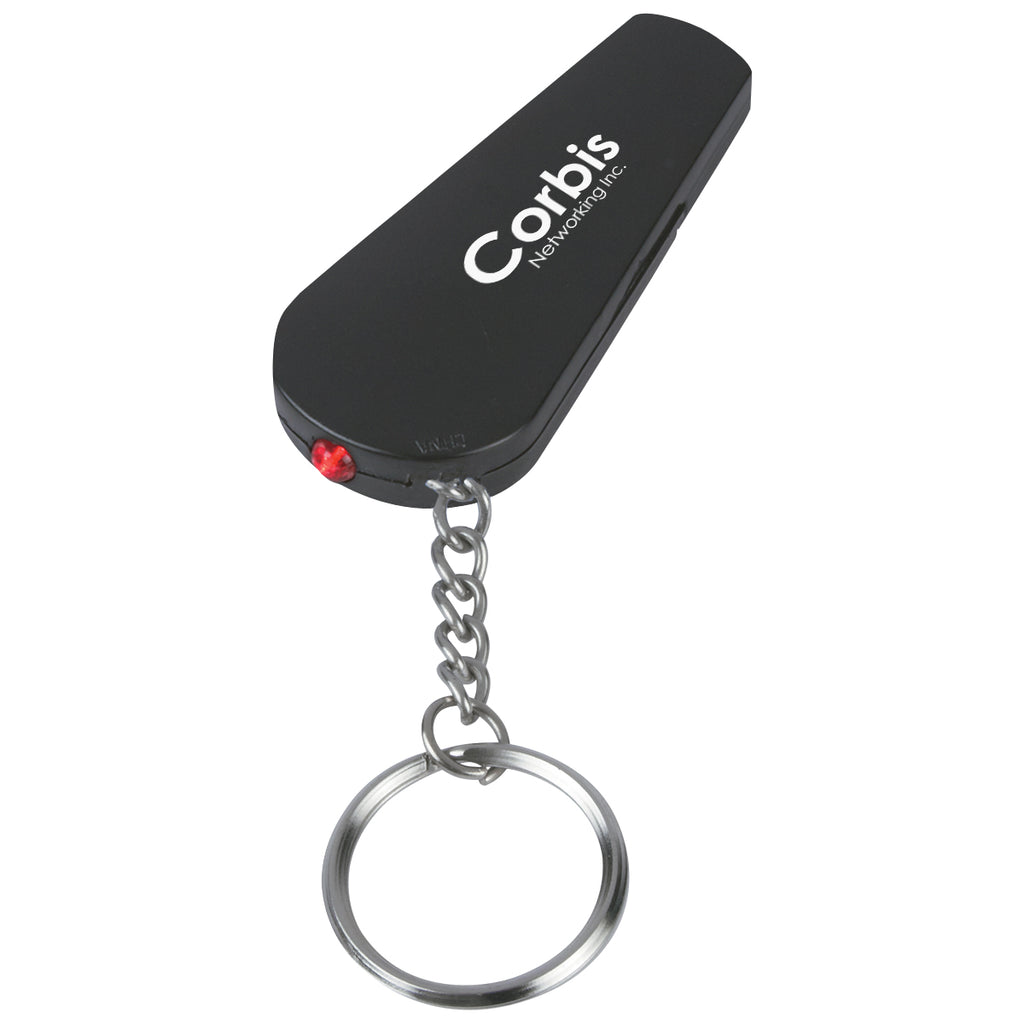Whistle Light and Keychain - Black - Pad Print
