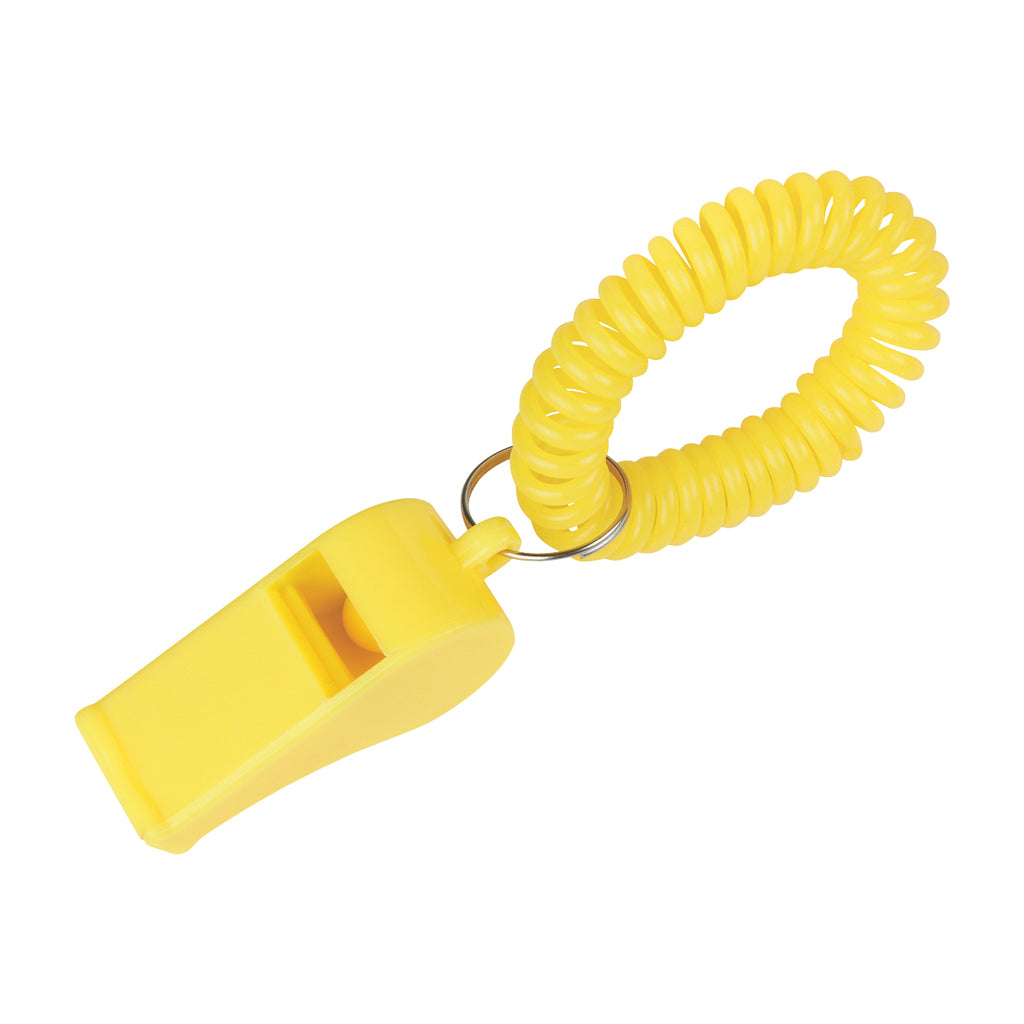 Whistle on a Coil, Recycled - Yellow - Angle_Blank