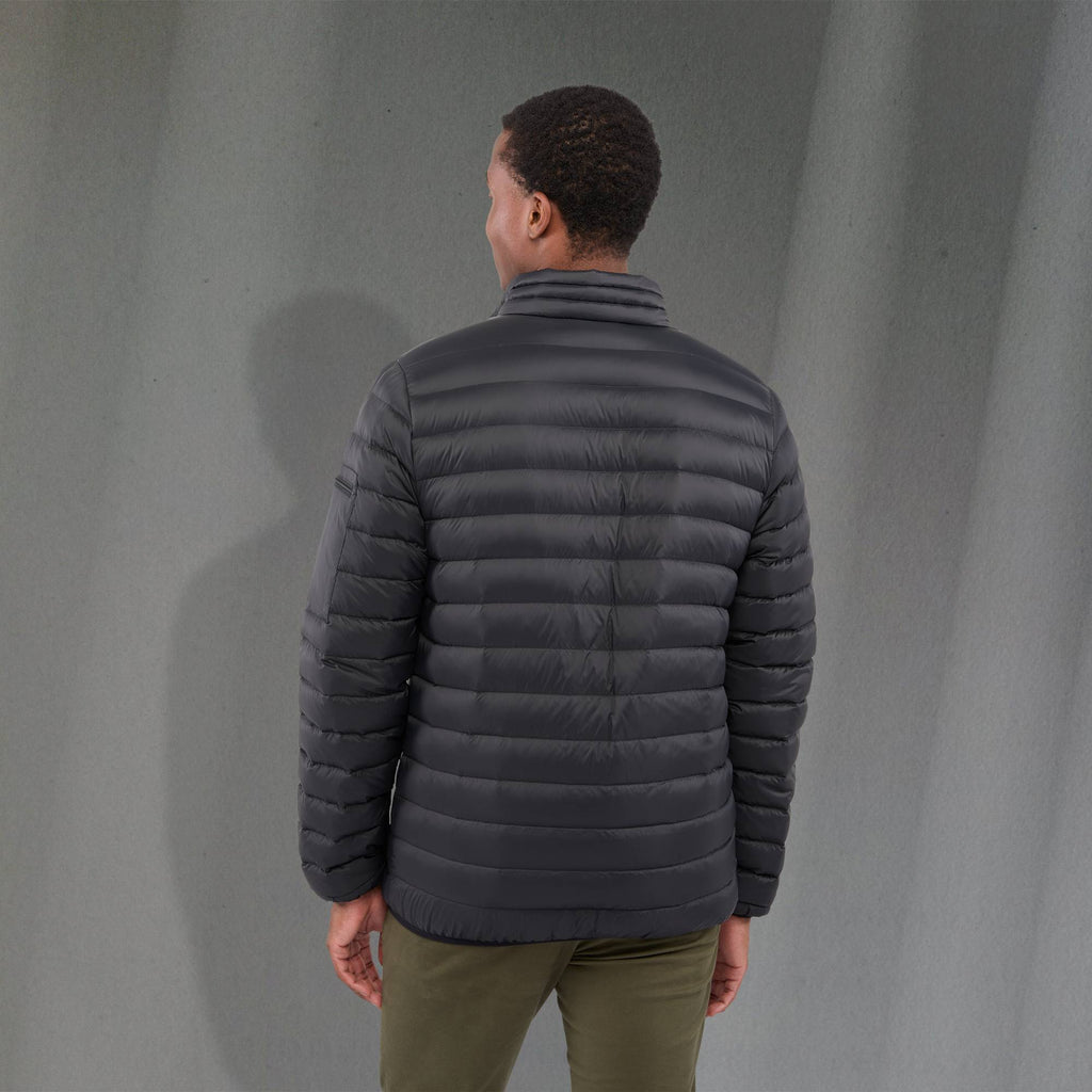 Whistler Lightweight Down Jacket for Men Embroidery - Black - Back On Model